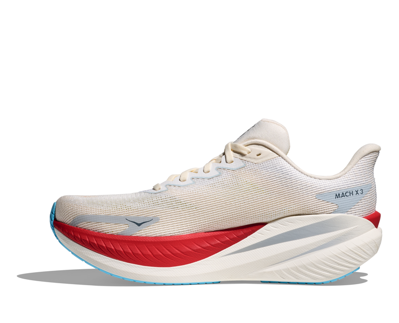 Hoka Mach X 3 Men's Tempo Running Shoes - White Alabaster-3