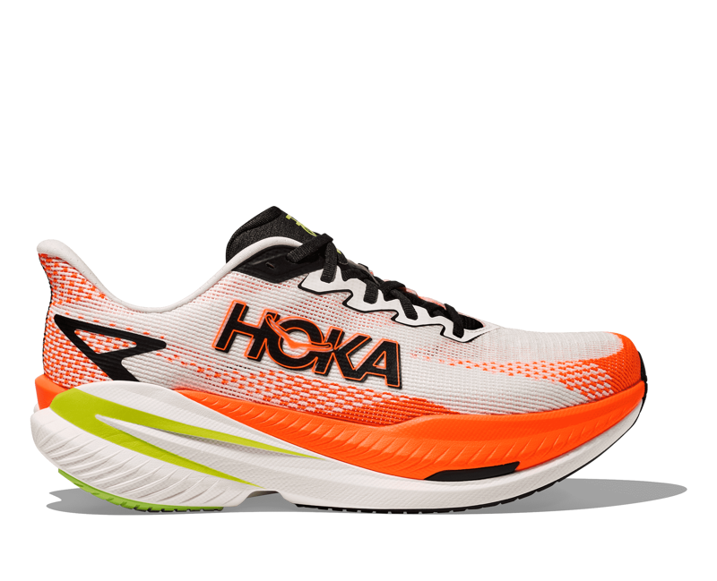 Hoka Mach X 3 Men's Tempo Running Shoe White Neon Tangerine