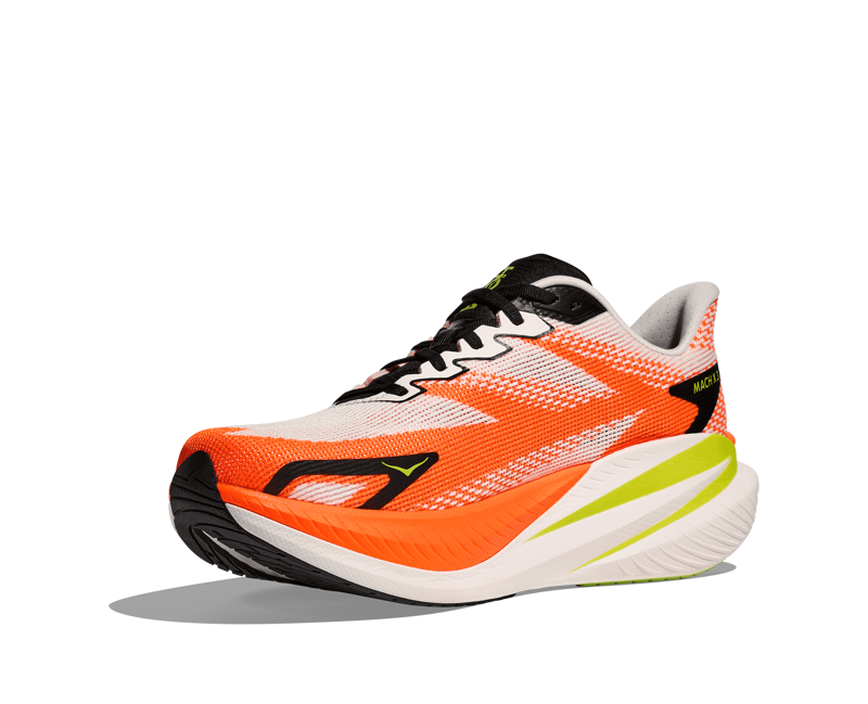 Hoka Mach X 3 Men's Tempo Running Shoe White Neon Tangerine-2