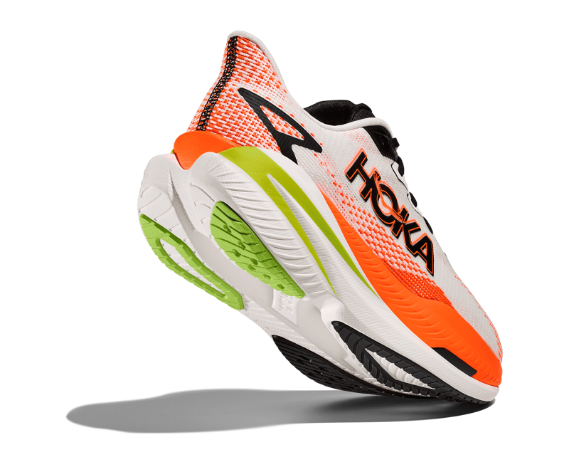 Hoka Mach X 3 Men's Tempo Running Shoe White Neon Tangerine-3
