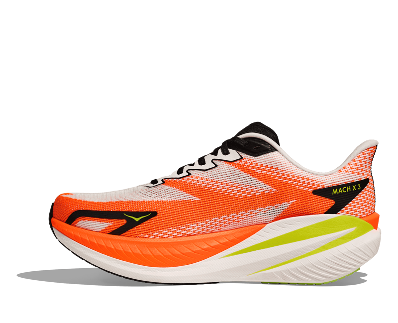 Hoka Mach X 3 Men's Tempo Running Shoe White Neon Tangerine-7