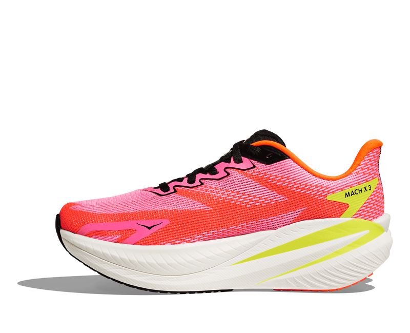 Hoka Mach X 3 Women's Tempo Running Shoe Neon Rose Neon Tangerine-7
