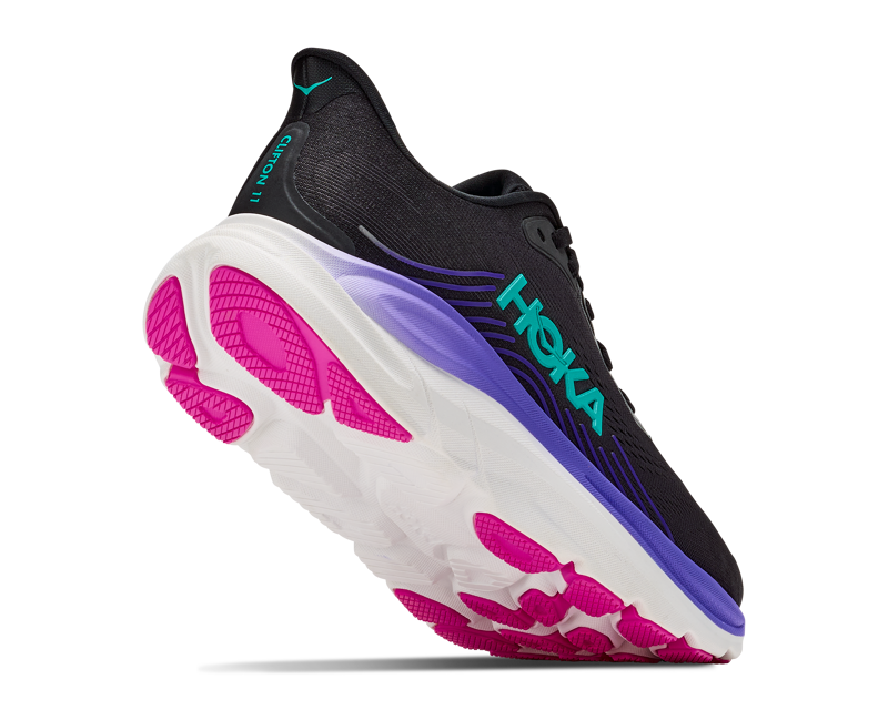HOKA Clifton 11 Women's Running Shoes - Black Neon Nebula-7