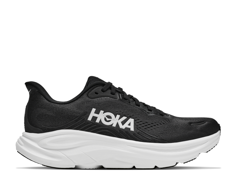Hoka Clifton 11 Women's Running Shoes - Black White 