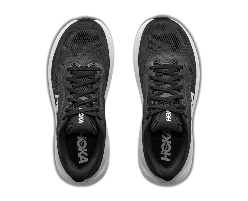 Hoka Clifton 11 Women's Running Shoes - Black White -6