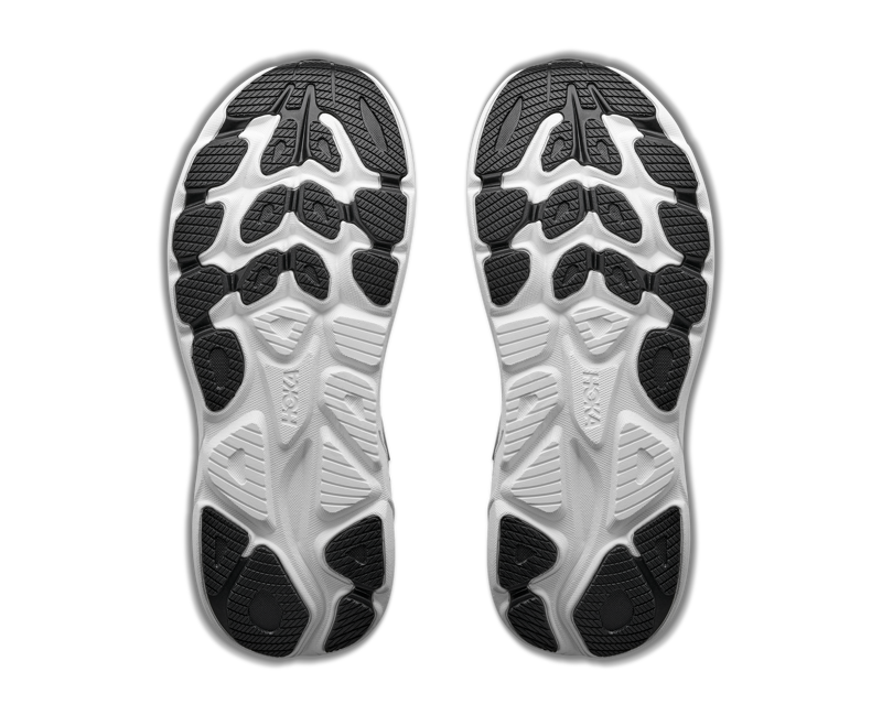Hoka Clifton 11 Women's Running Shoes - Black White -7