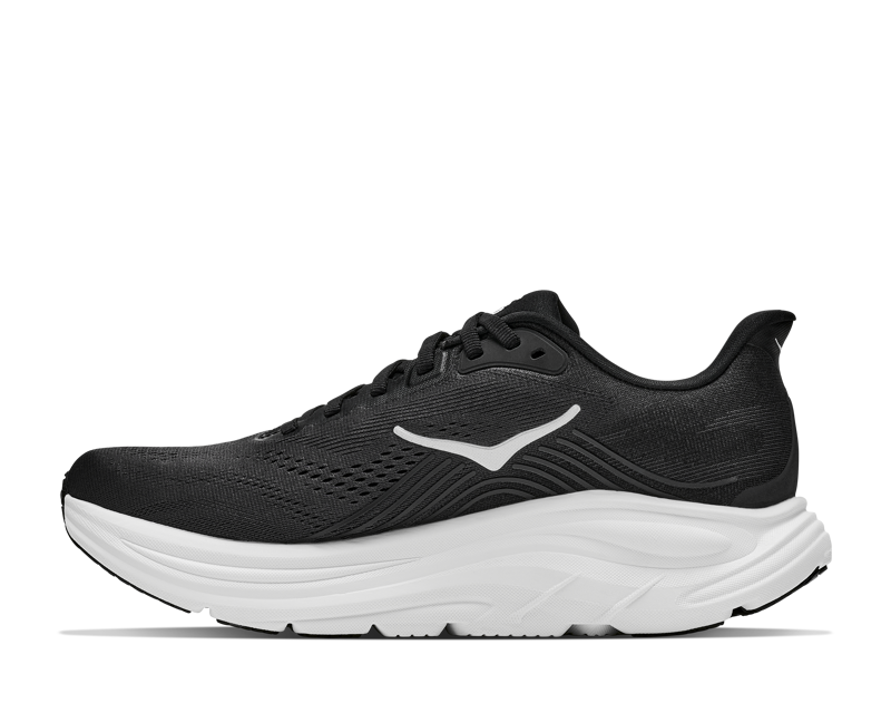 Hoka Clifton 11 Women's Running Shoes - Black White -3