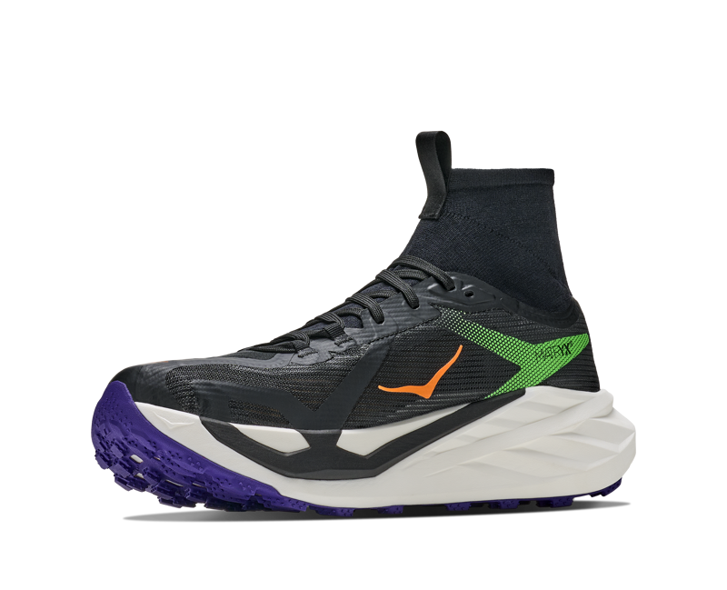 HOKA Tecton X 4 Men's Trail Running Shoes - Black Neon Green -3