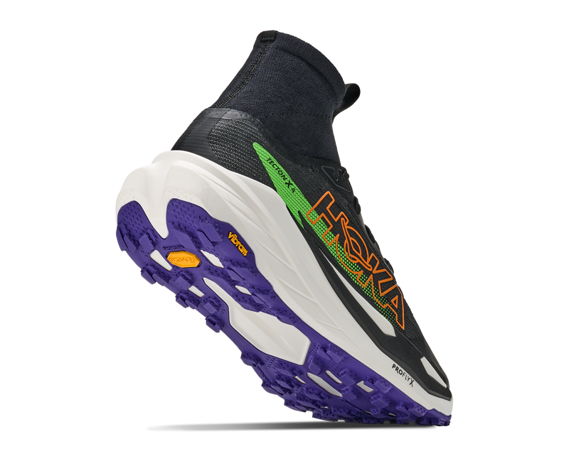 HOKA Tecton X 4 Men's Trail Running Shoes - Black Neon Green -7