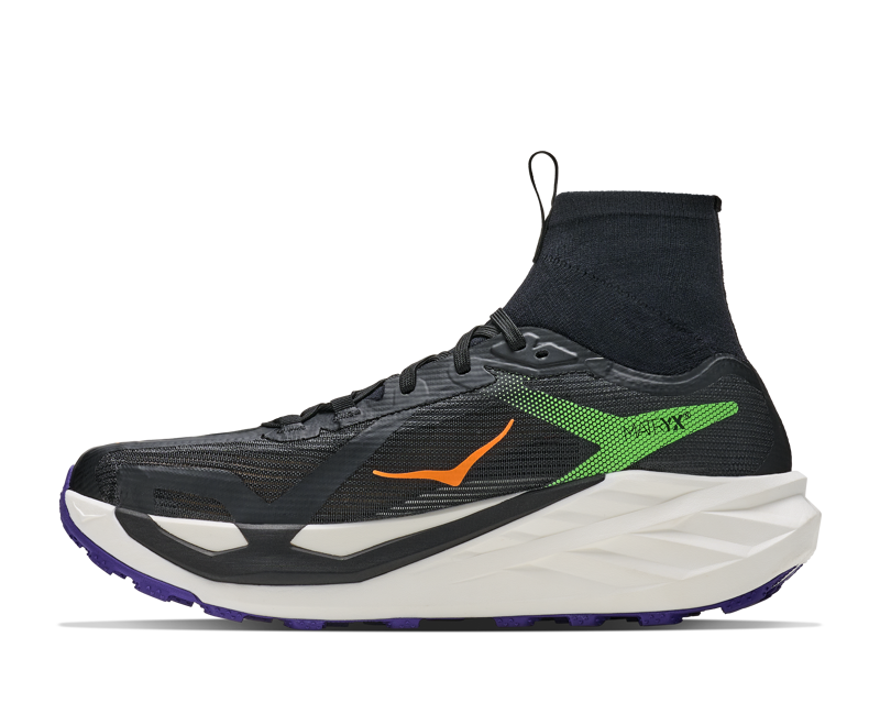 HOKA Tecton X 4 Men's Trail Running Shoes - Black Neon Green -2