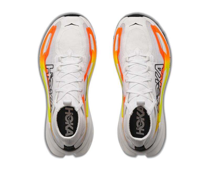 HOKA Tecton X 4 Men's Trail Running Shoes - Frost Neon Tangerine-4