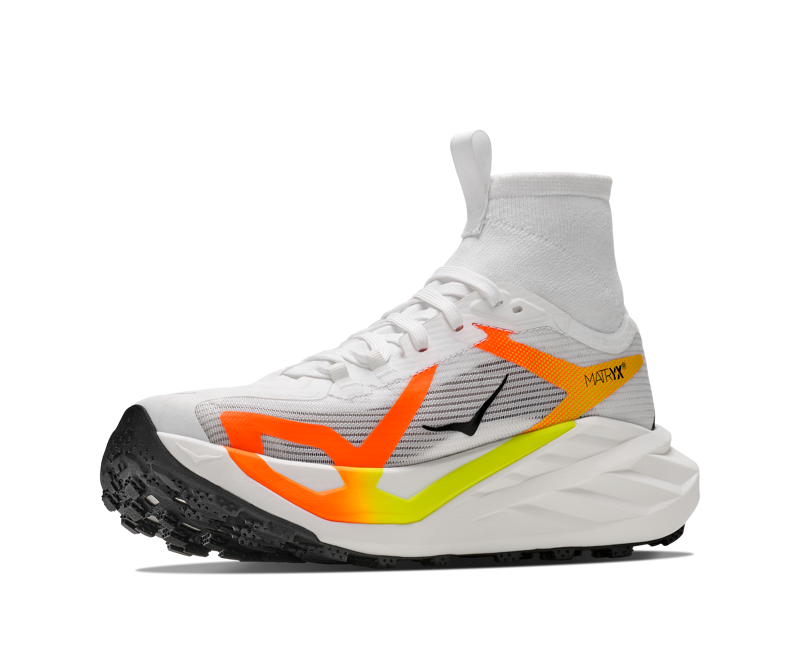 HOKA Tecton X 4 Men's Trail Running Shoes - Frost Neon Tangerine-2