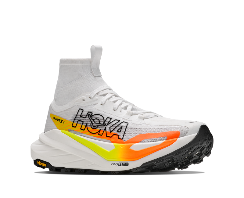 HOKA Tecton X 4 Men's Trail Running Shoes - Frost Neon Tangerine-1