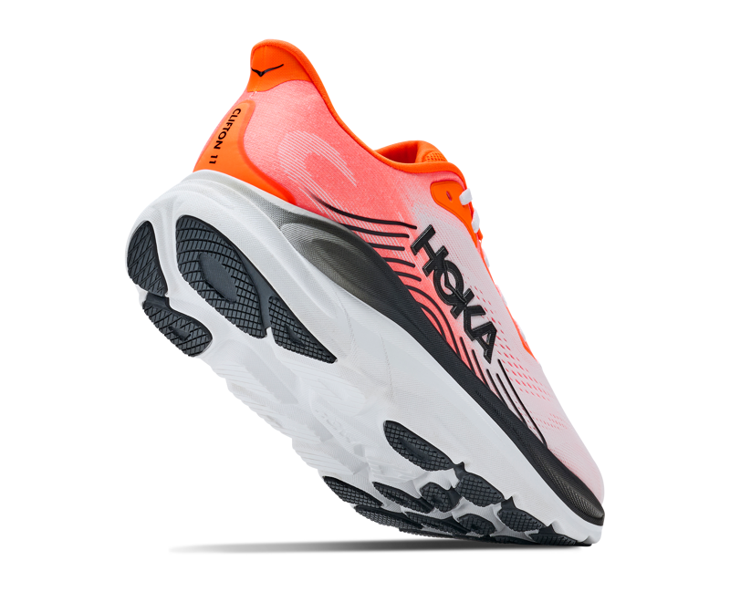 HOKA Clifton 11 WIDE Men's Running Shoes - Neon Tangerine Frost -5