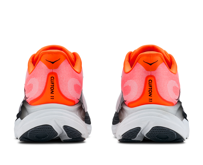 HOKA Clifton 11 WIDE Men's Running Shoes - Neon Tangerine Frost -4