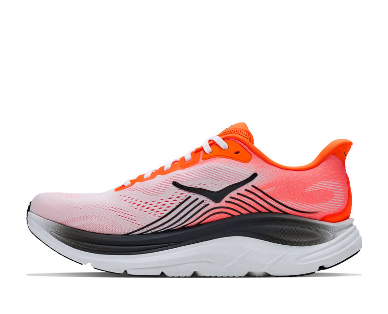 HOKA Clifton 11 WIDE Men's Running Shoes - Neon Tangerine Frost -2