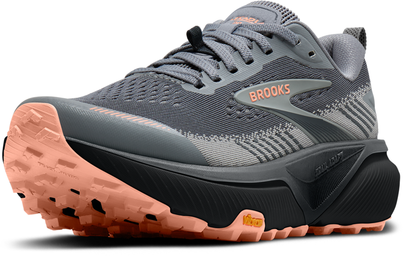 Brooks Cascadia 20 Women's Trail Running Shoes - Grey Grey Peach-4