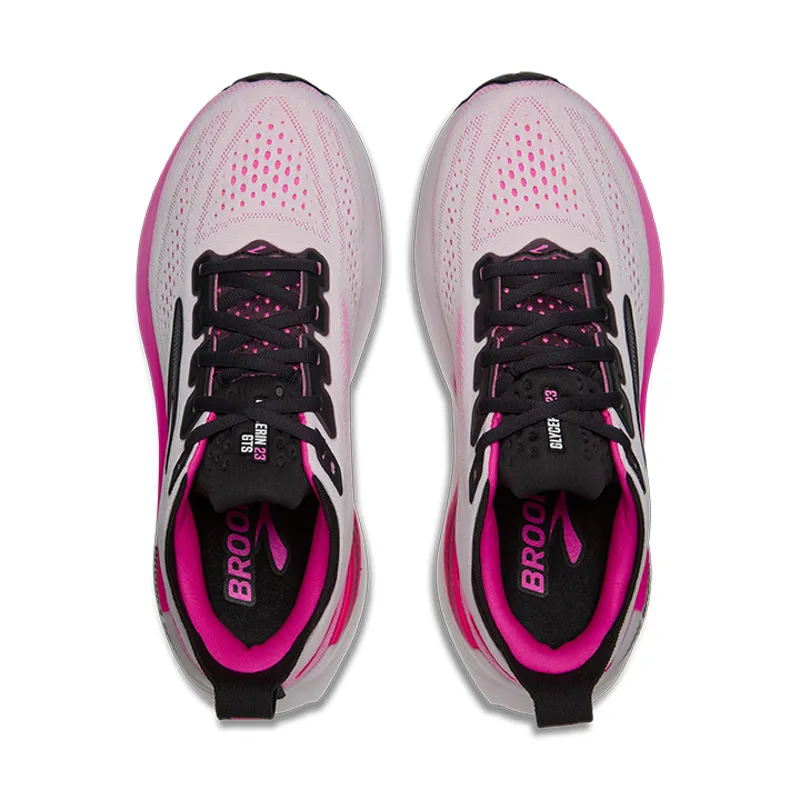 Brooks Glycerin GTS 23 Women's Supportive Running Shoes - White Phantom Cyber Pink-5