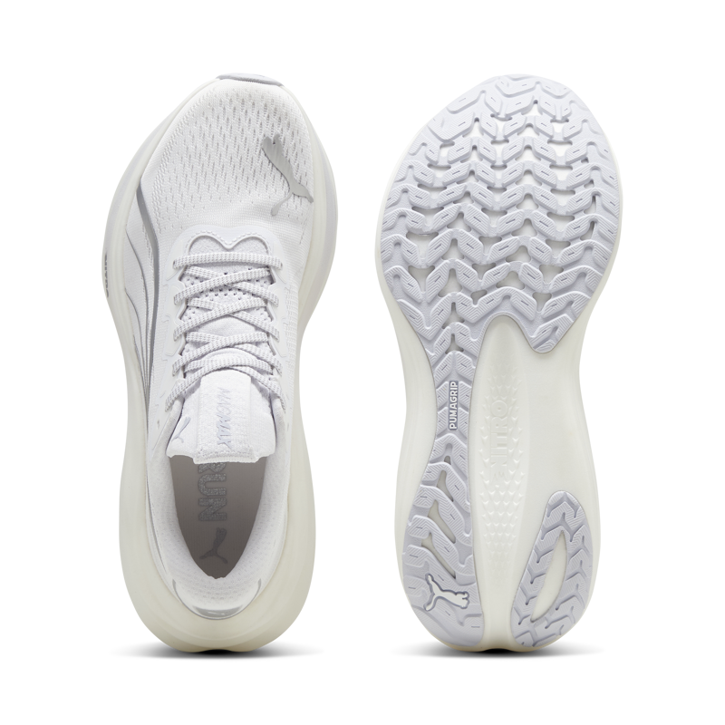 Puma MagMax NITRO Men's Cushioned Running Shoes White Silver-6