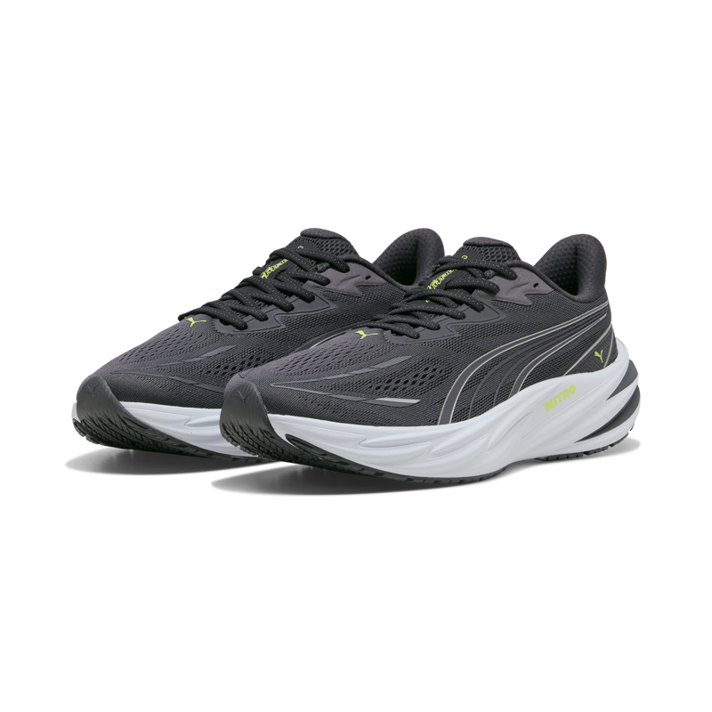 Puma Velocity NITRO 5 Men's Running Shoes - Moody Gray Sunny Lime-2