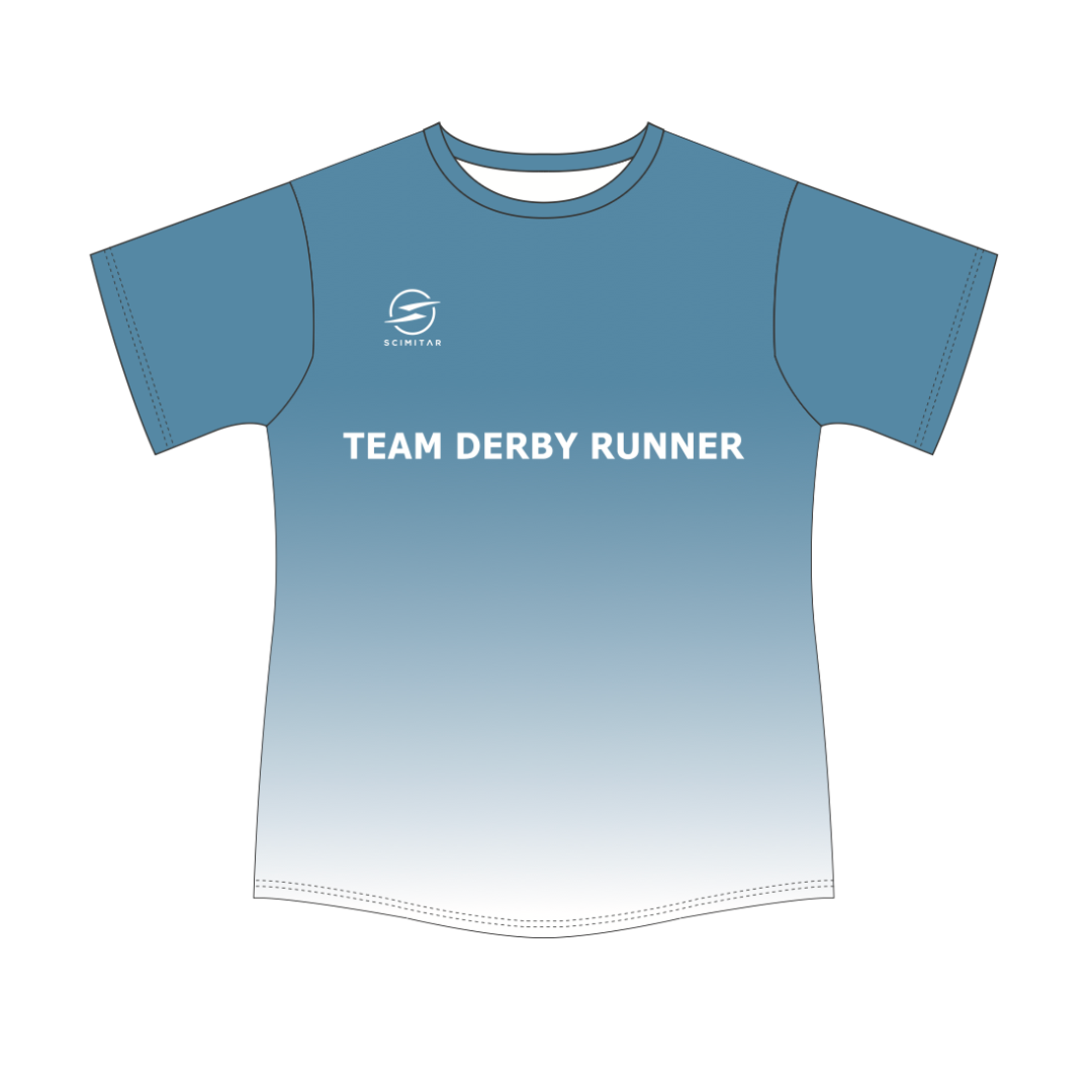 Team Derby Runner Scimitar Aero Tee Blue White
