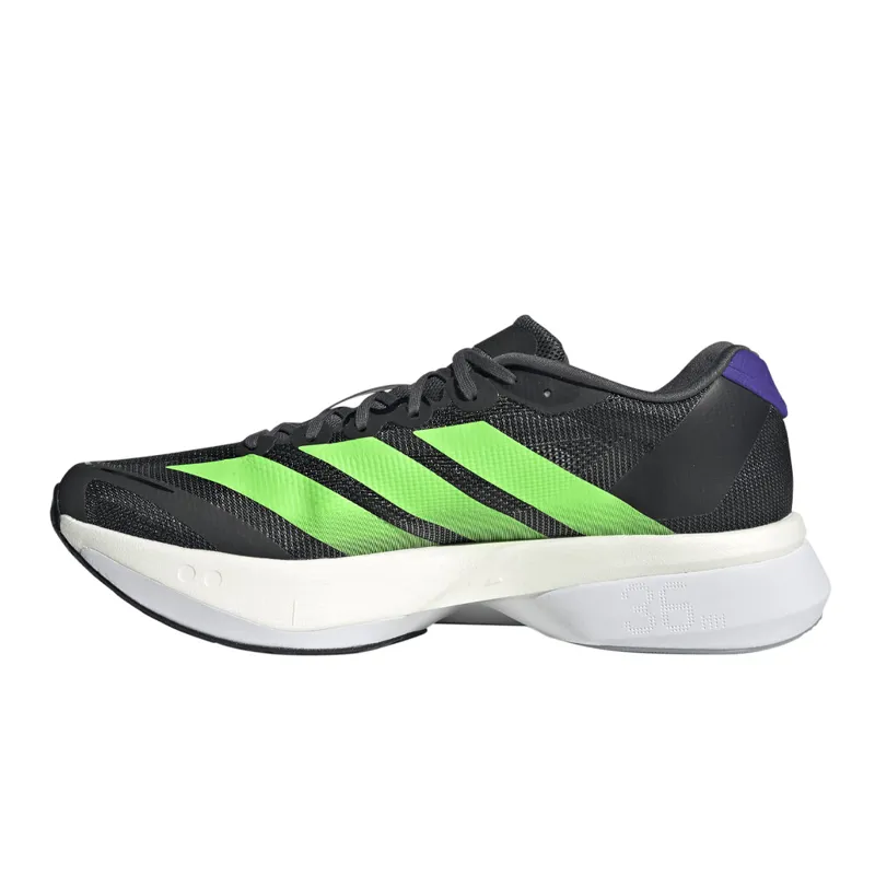 Adidas Adizero Boston 13 Men's Running Shoes - Core Black Lime Burst Energy Ink-4