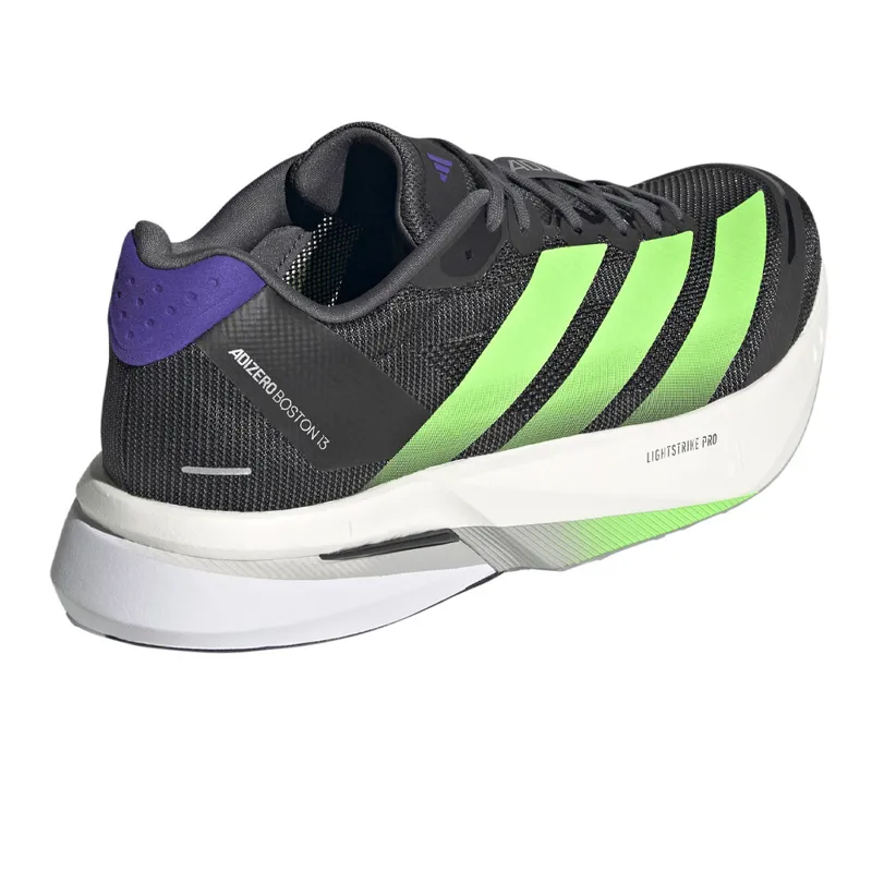 Adidas Adizero Boston 13 Men's Running Shoes - Core Black Lime Burst Energy Ink-3