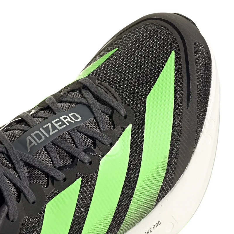 Adidas Adizero Boston 13 Men's Running Shoes - Core Black Lime Burst Energy Ink-6