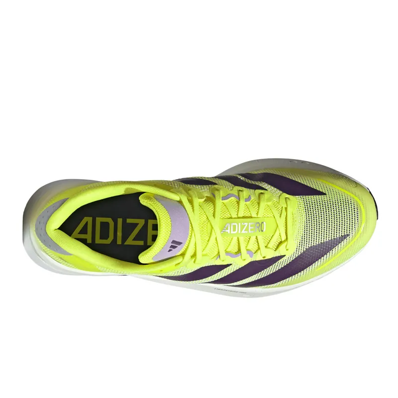 Adidas ADIZERO BOSTON 13 Men's Tempo Running Shoes - Solar Yellow Aurora Plum Powder Plum-5