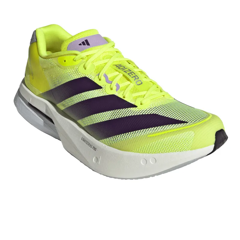 Adidas ADIZERO BOSTON 13 Men's Tempo Running Shoes - Solar Yellow Aurora Plum Powder Plum-3