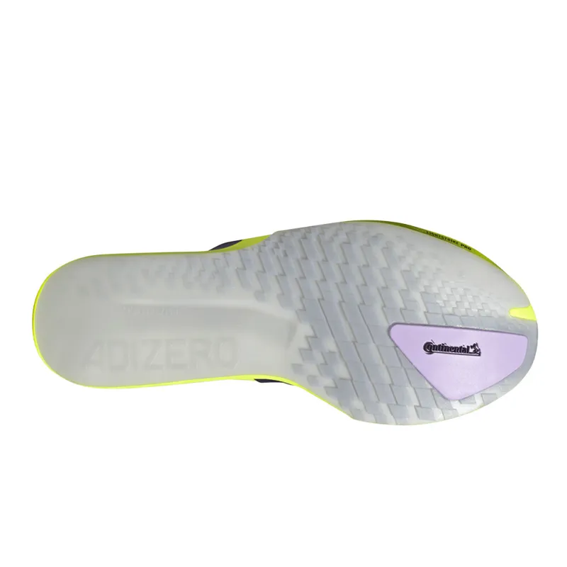 Adidas Adizero Adios 9 Men's Tempo Running Shoes - Solar Yellow Aurora Plum Powder Plum-5