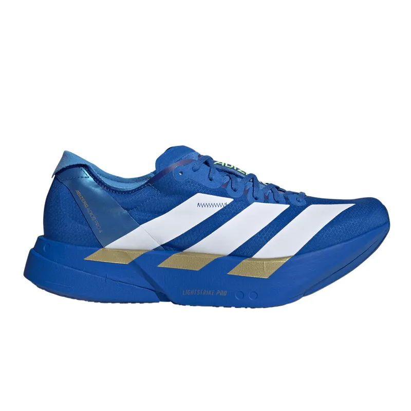 Adidas Adizero Adios Pro 4 Men's Race Day Shoes - Blue Ftwr White Lime Burst