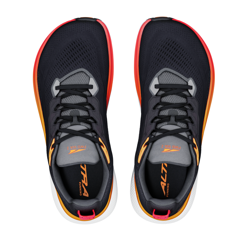 Altra FWD VIA 2 Men's Running Shoes - Black Orange Pop Fiery Coral-3