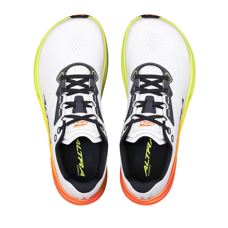 Altra Torin 9 Men's Running Shoes -White Black Safety Yellow-4
