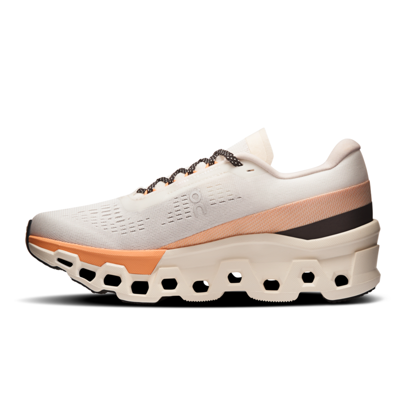 On Cloudmonster 2 Women's Neutral Running Shoes Ivory Tangerine-5