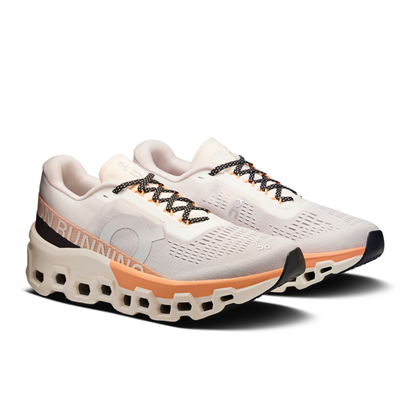 On Cloudmonster 2 Women's Neutral Running Shoes Ivory Tangerine-1