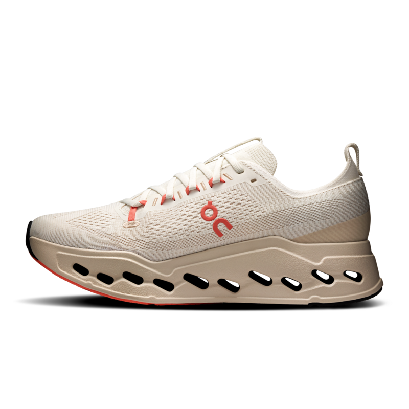 On Running Cloudsurfer Max Women's Everyday Running Shoes Ivory Salmon-2