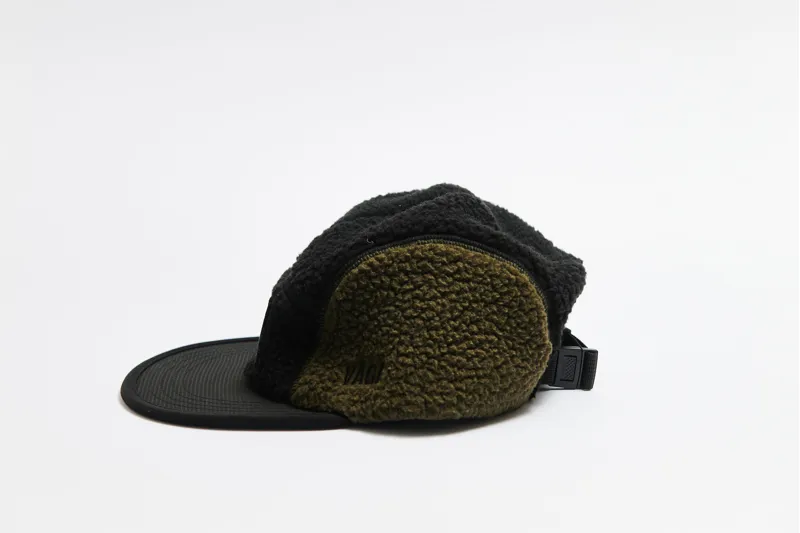 Teddy Fleece Cap Black Utility Green-2