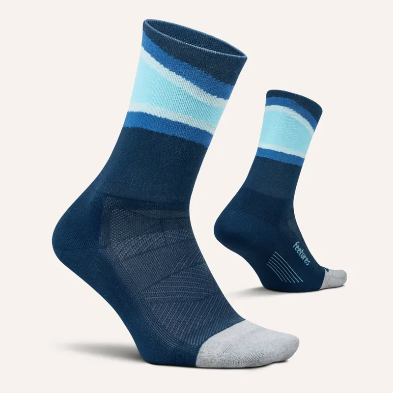 Feetures Elite Light Cushion Mini Crew Unisex Running Socks - Blue Bounce-1