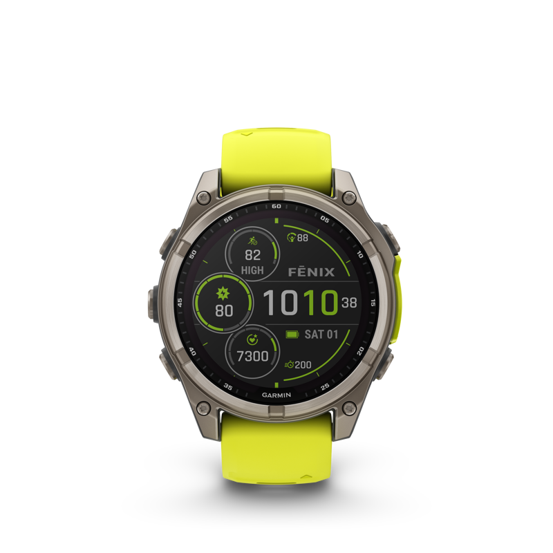 Fenix 8 47mm Solar Sapphire Titanium Amp Yellow-1