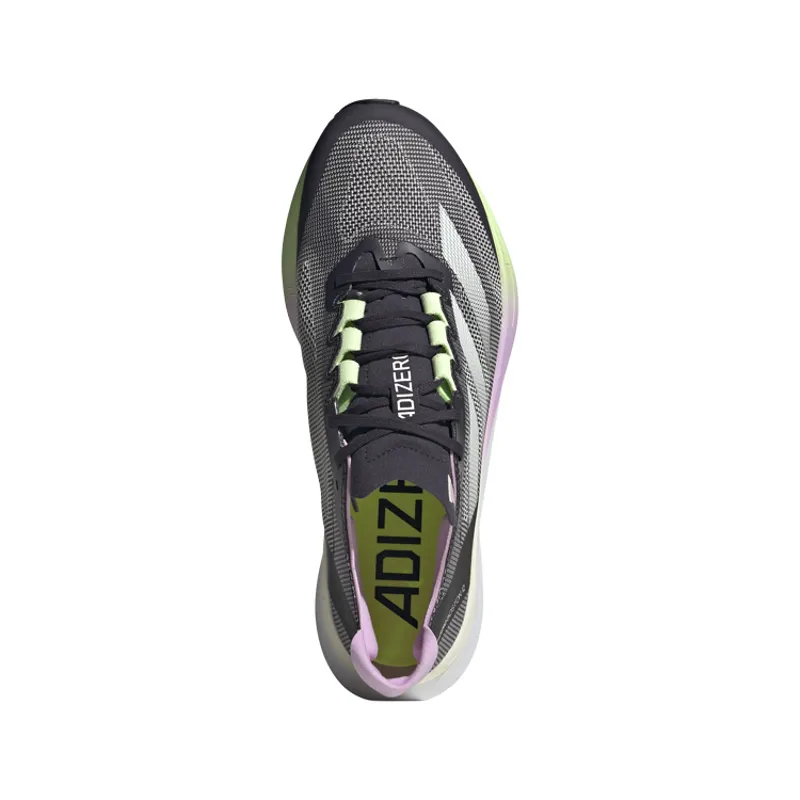 adidas Adizero Boston 12 Men's Tempo Running Shoe Black Purple Green-1