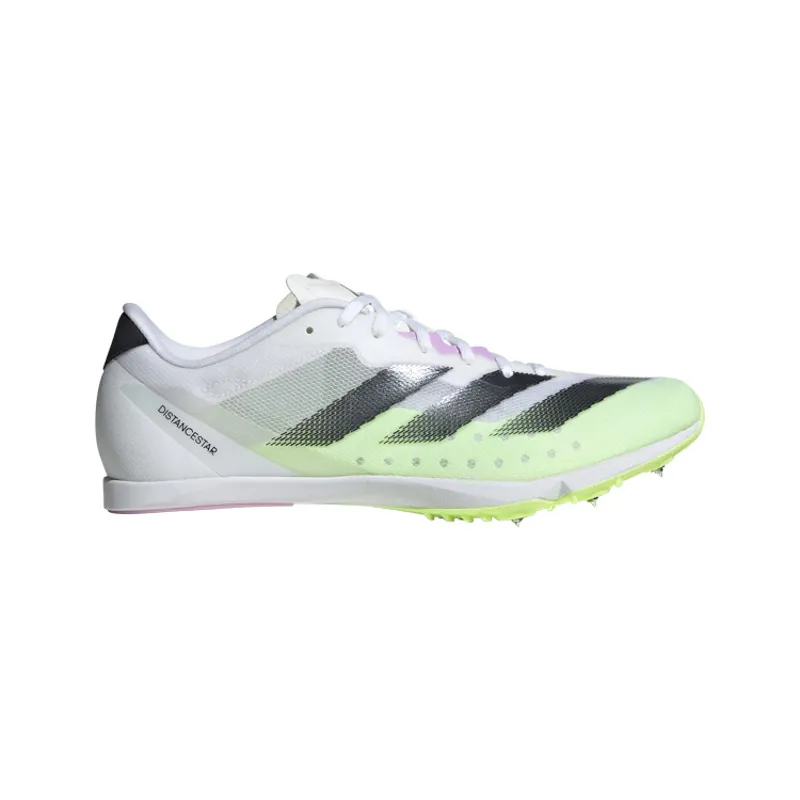 adidas Distancestar Unisex Track Spikes Cloud White Core Black Green Spark