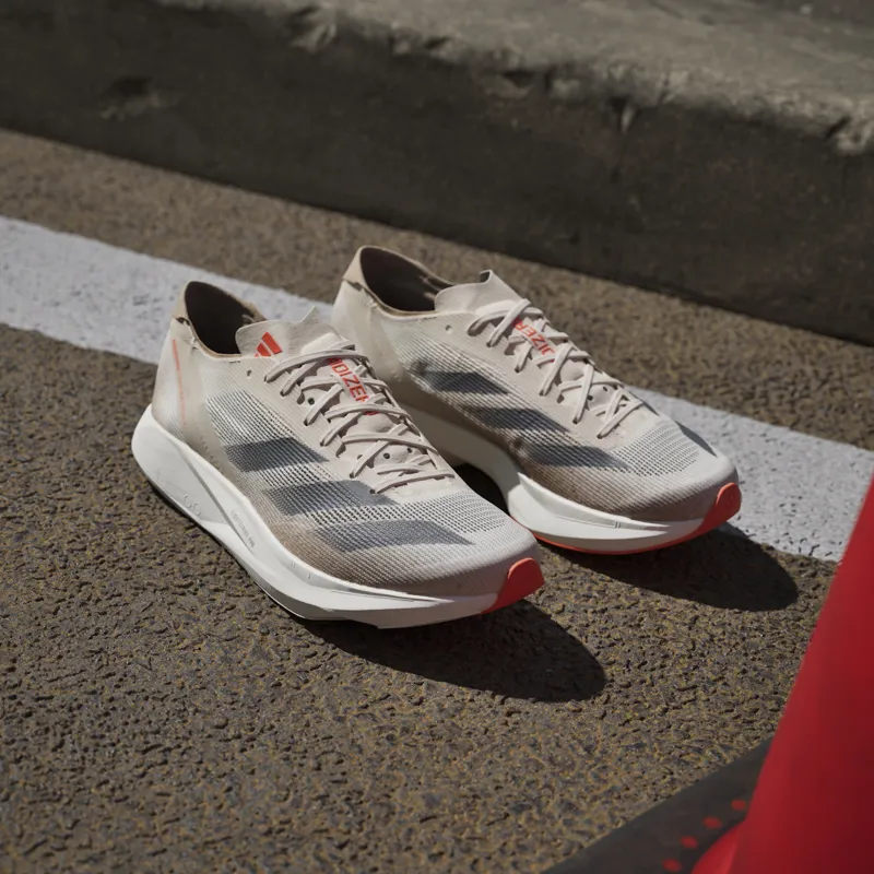 adidas Adizero Takumi Sen 10 Men's Carbon Race Day Shoes Chalk White Grey Strata Halo Ivory-10