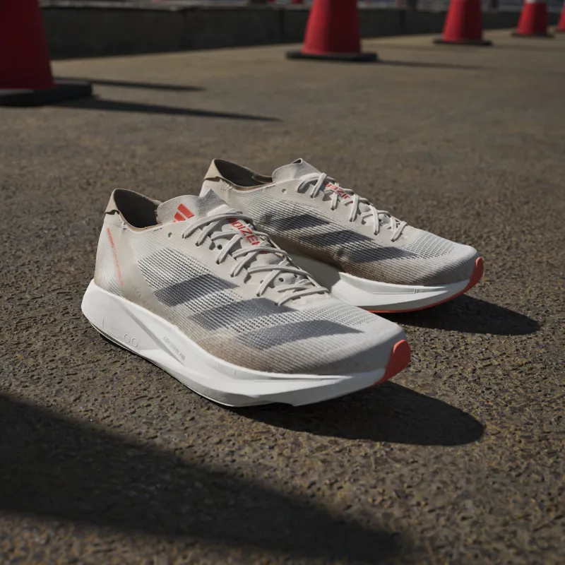 adidas Adizero Takumi Sen 10 Men's Carbon Race Day Shoes Chalk White Grey Strata Halo Ivory-13