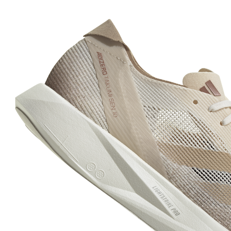 adidas Adizero Takumi Sen 10 Women's Carbon Race Day Shoe Chalk White Warm Sandstone Halo Ivory-6