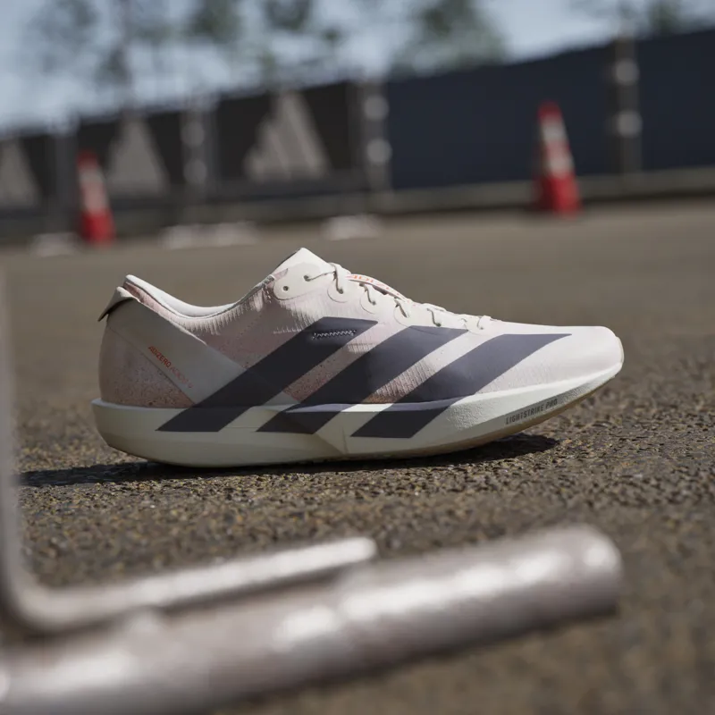 adidas Adizero Adios 9 Men's Tempo Running Shoe Chalk White Grey Strata Impact Orange-8