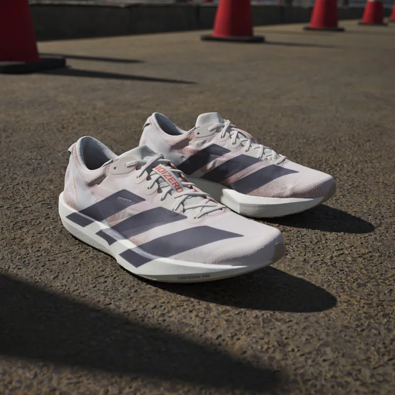 adidas Adizero Adios 9 Men's Tempo Running Shoe Chalk White Grey Strata Impact Orange-13