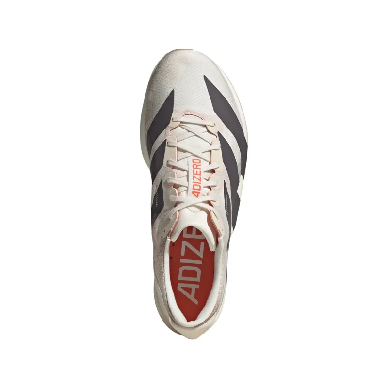 adidas Adizero Adios 9 Men's Tempo Running Shoe Chalk White Grey Strata Impact Orange-4