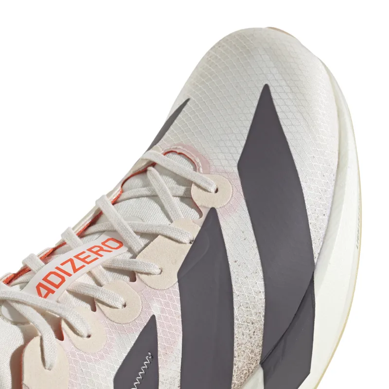 adidas Adizero Adios 9 Men's Tempo Running Shoe Chalk White Grey Strata Impact Orange-7