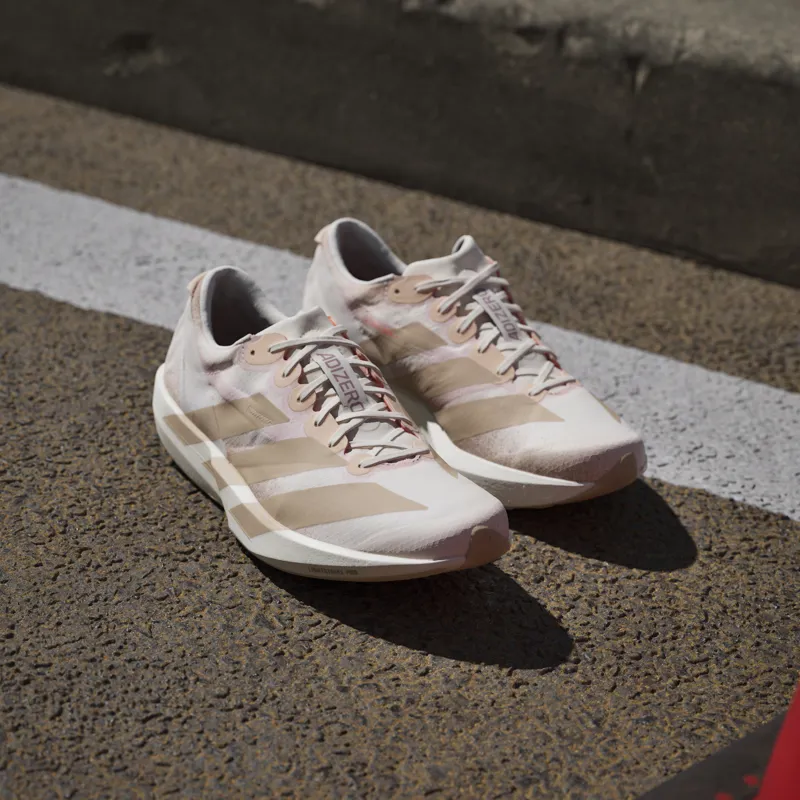 adidas Adizero Adios 9 Women's Tempo Running Shoe Chalk White Warm Sandstone Impact Orange-9